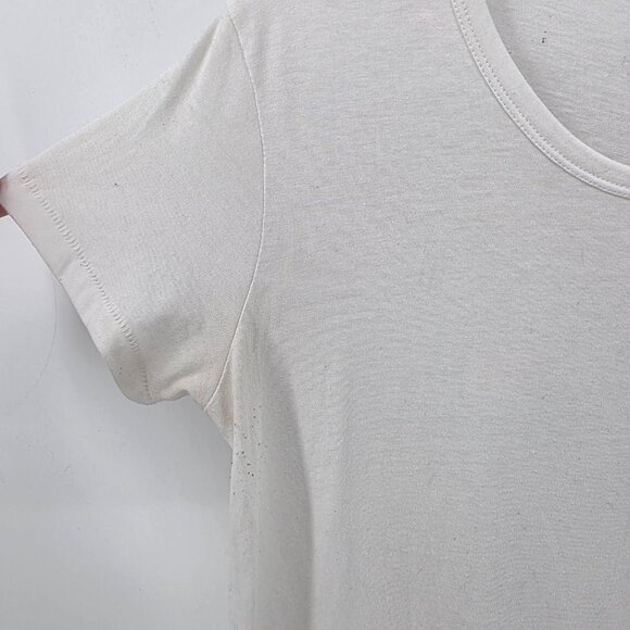 Caslon White Ruffle Hem T-Shirt – Size M – Short Sleeve Peplum Tee - Picture 3 of 6